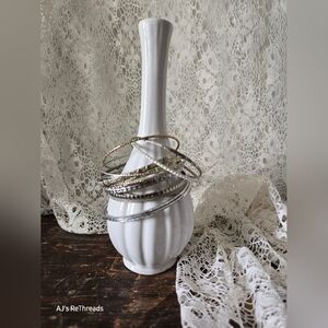 Gold Silver Stackable Bangle Bracelet Set Thin Bangles